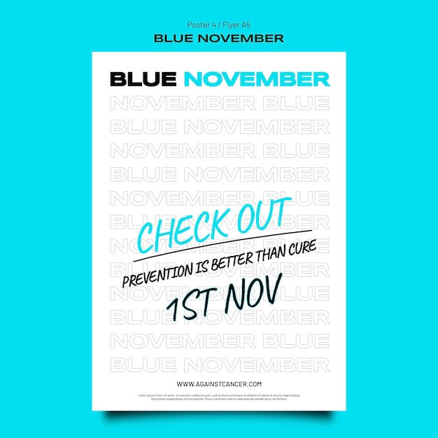 Vertical poster template for blue november celebration