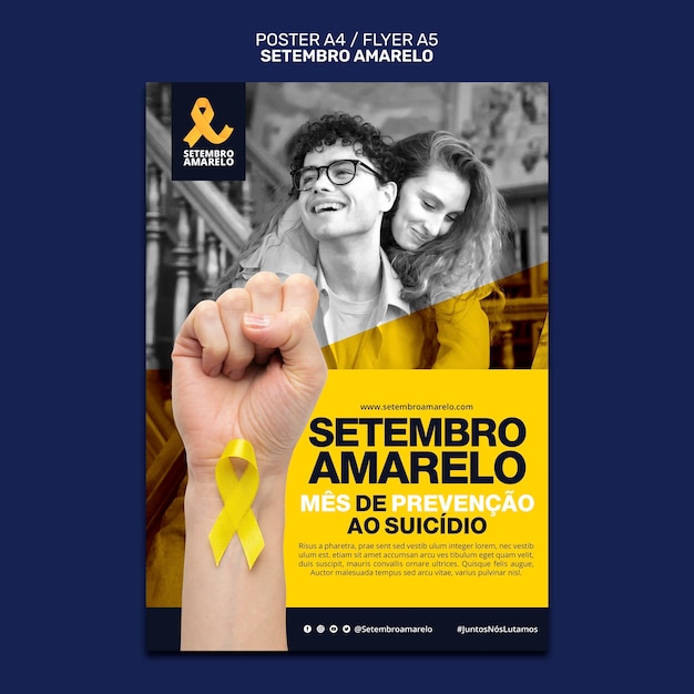 Vertical poster template for brazilian suicide prevention month awareness