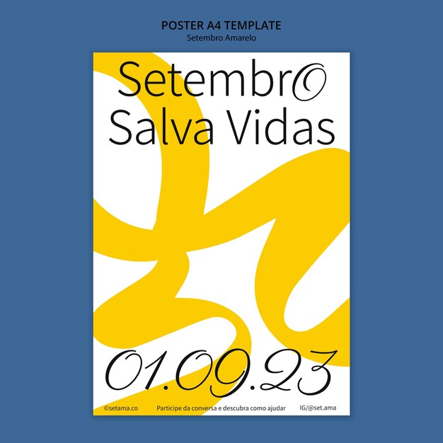 Vertical poster template for brazilian suicide prevention month awareness