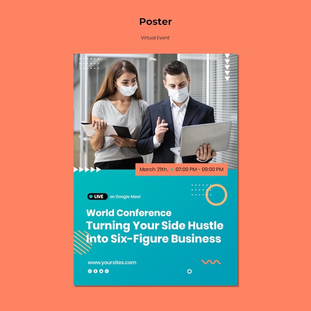 Vertical poster template for ceo master event conference