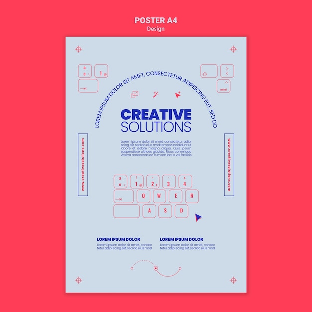 Free PSD vertical poster template for creative business solutions