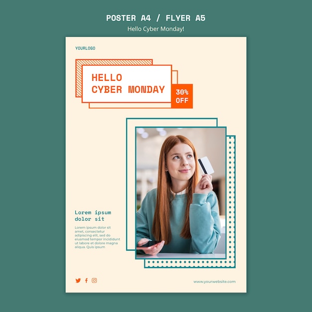 Vertical poster template for cyber monday clearance