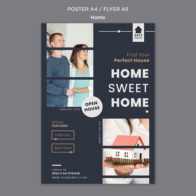 Vertical poster template for finding the perfect home