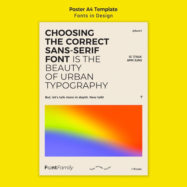 Free PSD vertical poster template for fonts and design