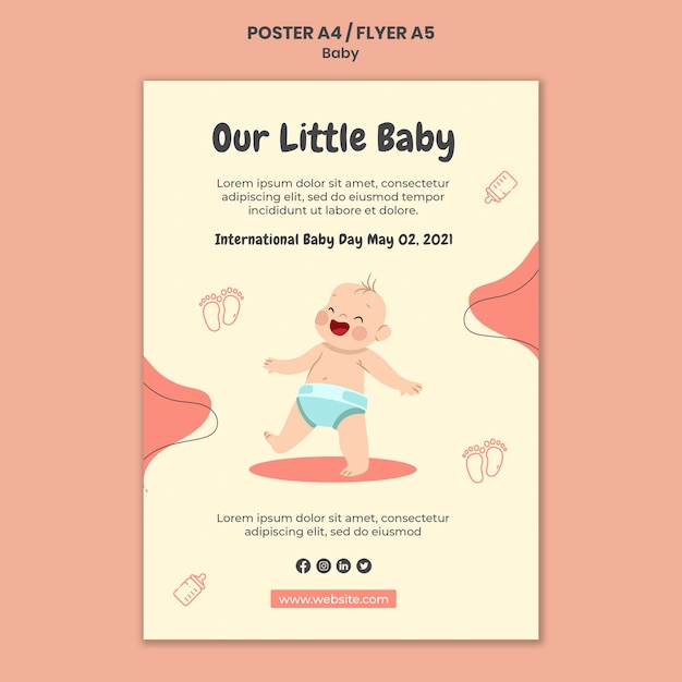 Vertical poster template for international baby day