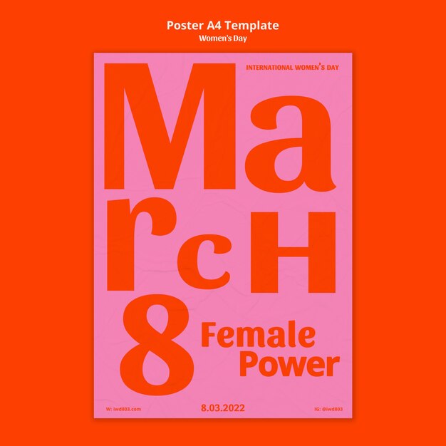 Vertical poster template for international women's day