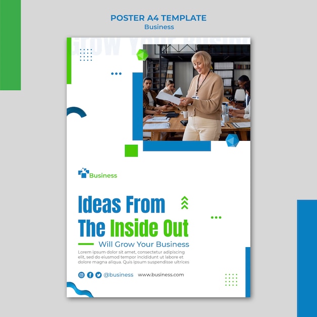 Vertical poster template for professional business growth