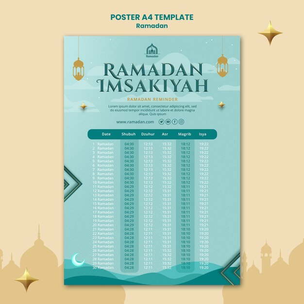 Vertical poster template for ramadan celebration