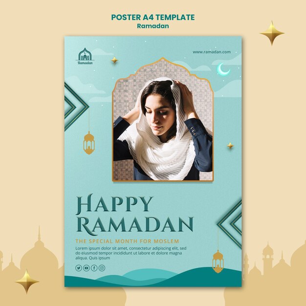 Vertical poster template for ramadan celebration