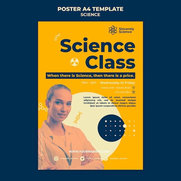 Vertical poster template for science class