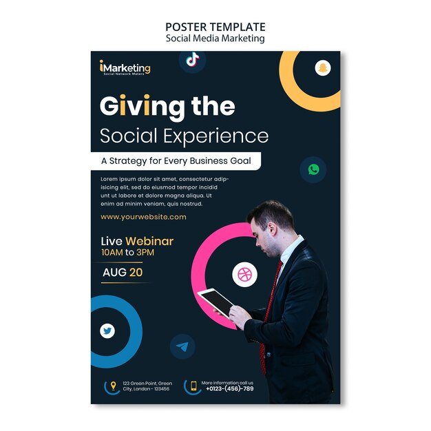 Vertical poster template for social media marketing