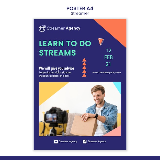 Vertical poster template for streaming online content