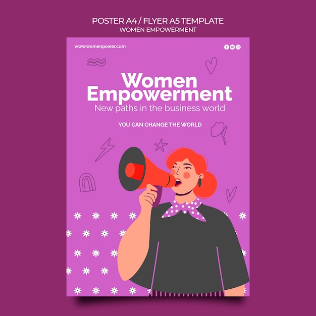 Vertical poster template for women empowerment