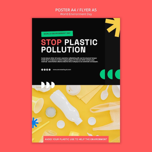 Free PSD vertical poster template for world environment day celebration