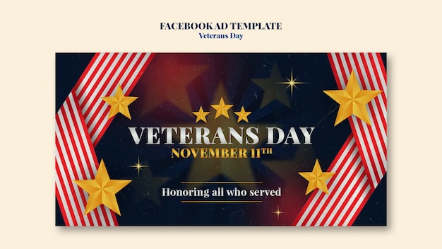 Free PSD veterans day celebration facebook template