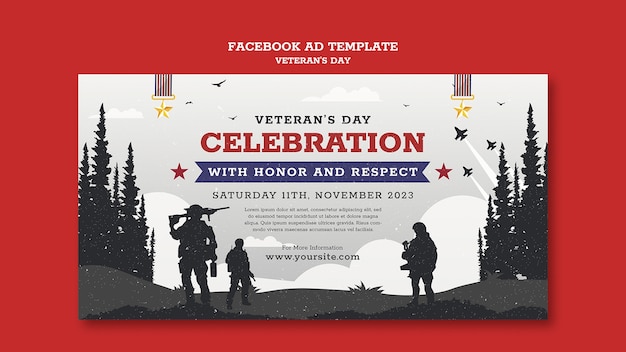 Free PSD veterans day celebration facebook template