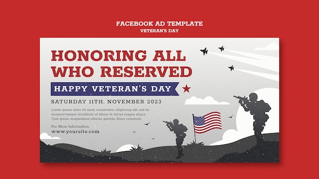 Free PSD veterans day celebration facebook template