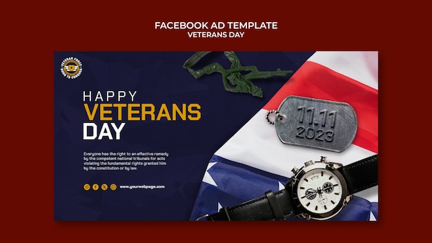 Free PSD veterans day celebration facebook template