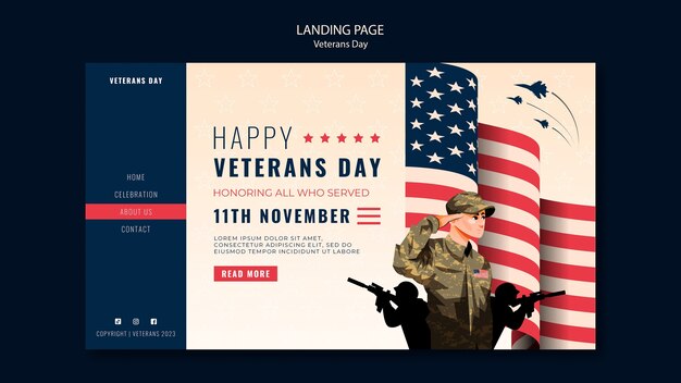 Veterans day celebration landing page