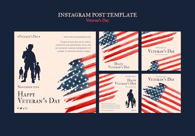 Free PSD veterans day commemoration instagram posts