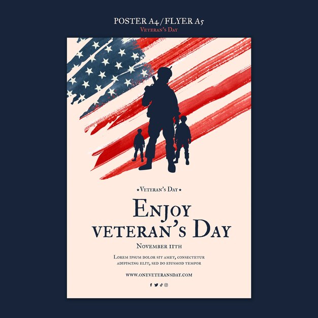 Veterans day commemoration poster template