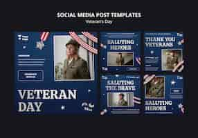 Free PSD veterans day template design