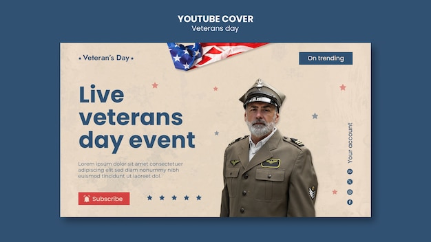 Free PSD veterans day template design