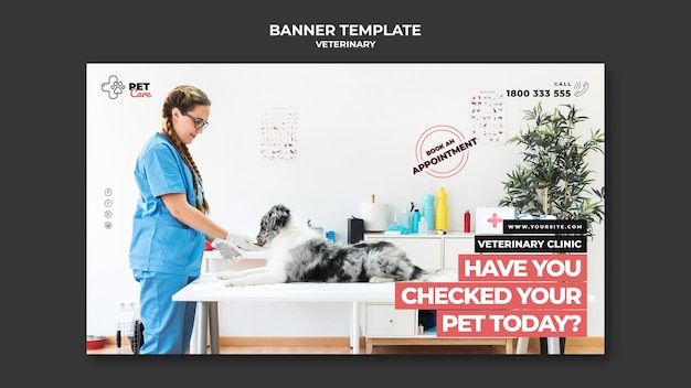 Free PSD veterinary banner template