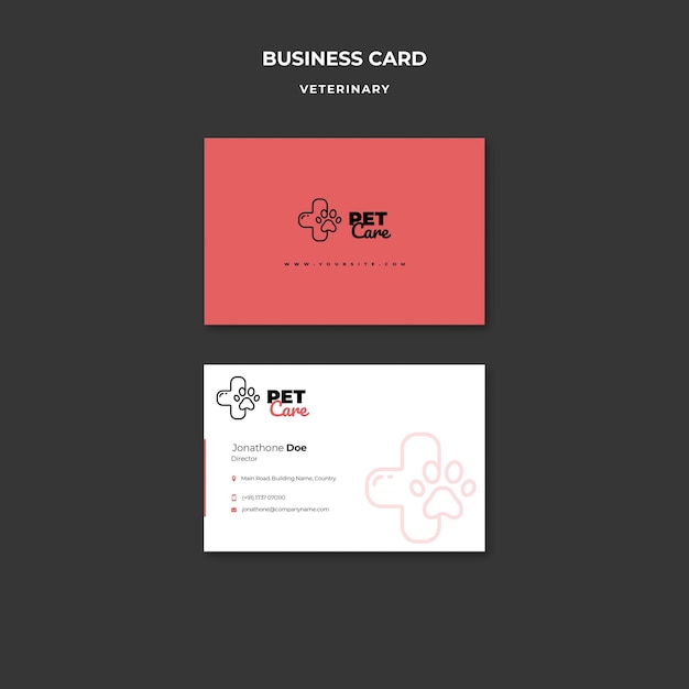 Veterinary business card template