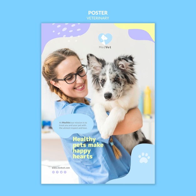 Veterinary clinic flyer template