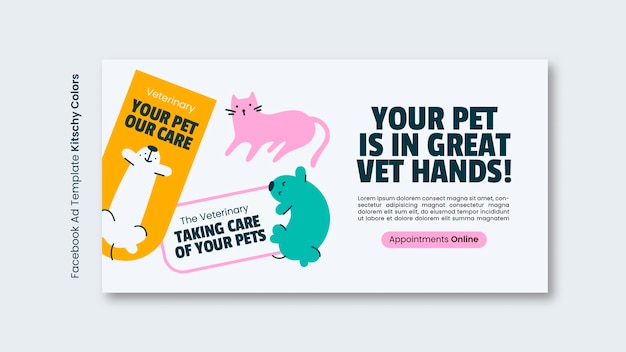 Free PSD veterinary clinic kitschy colors template