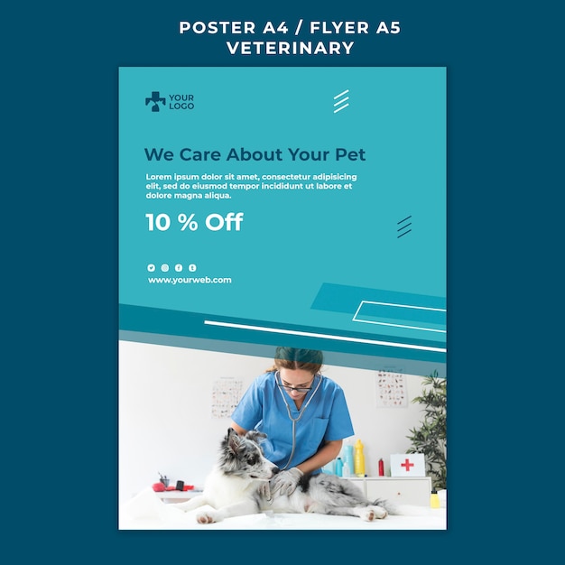 Veterinary clinic poster template