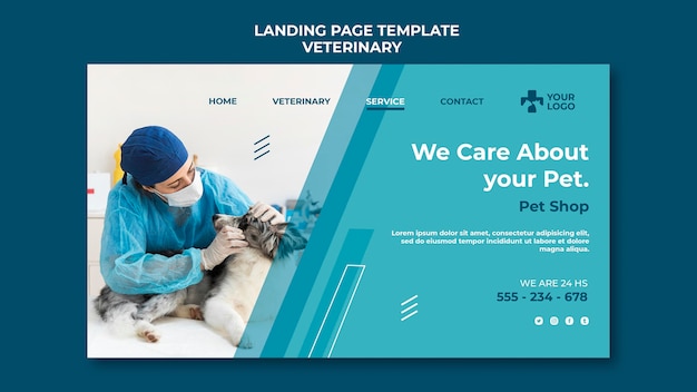 Free PSD veterinary clinic template landing page