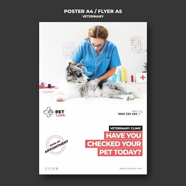 Free PSD veterinary poster template