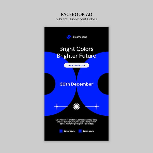 Free PSD vibrant fluorescent colored shapes template