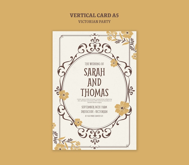 Free PSD victorian party template design