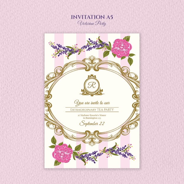 Free PSD victorian party template design