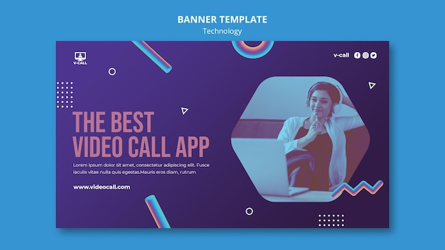 Video call app banner template