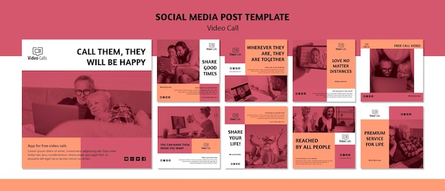 Video call social media post template