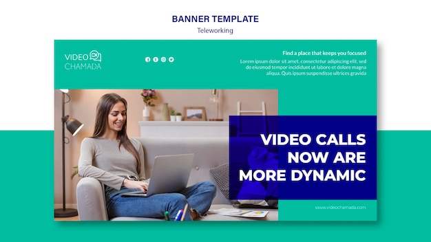 Free PSD video calls now are more dynamic banner template