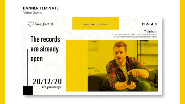 Video game concept banner template  style