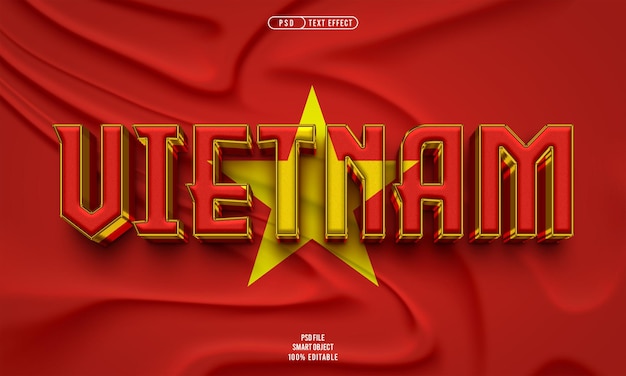 Free PSD vietnam 3d editable text effect