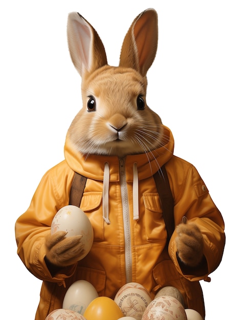 Free PSD view of bunny dressed in human clothing