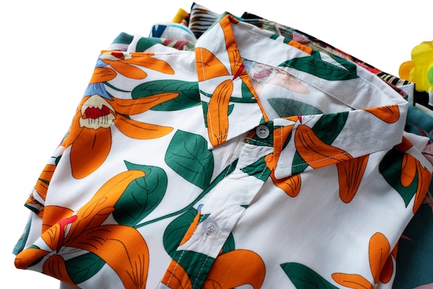 Free PSD view of hawaiian shirt with pattern