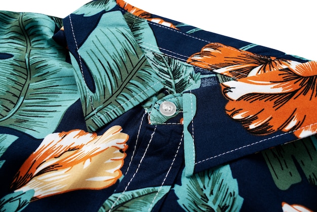 Free PSD view of hawaiian shirt with pattern