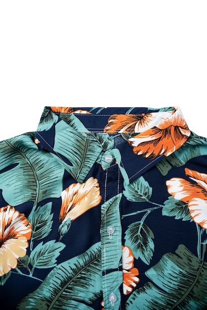 Free PSD view of hawaiian shirt with pattern