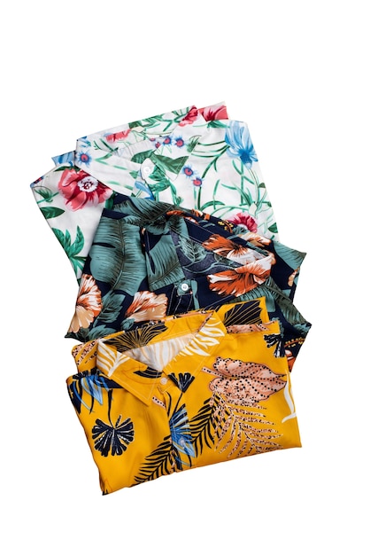 View of hawaiian shirt with pattern