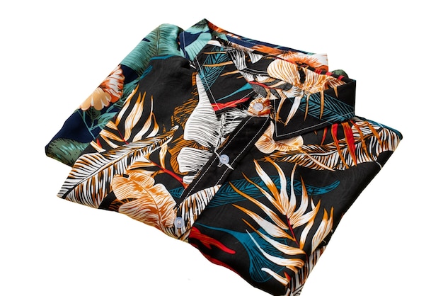 Free PSD view of hawaiian shirt with pattern