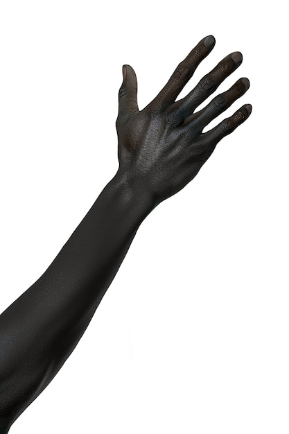 Free PSD view of human with black paint