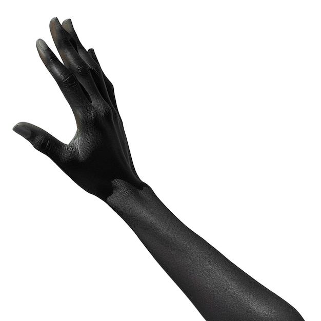 Free PSD view of human with black paint